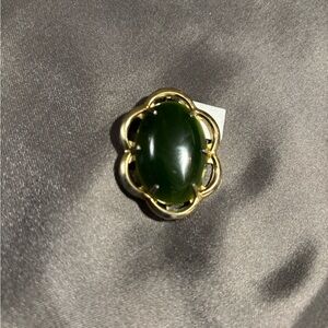 Elegant Green and Gold Brooch
